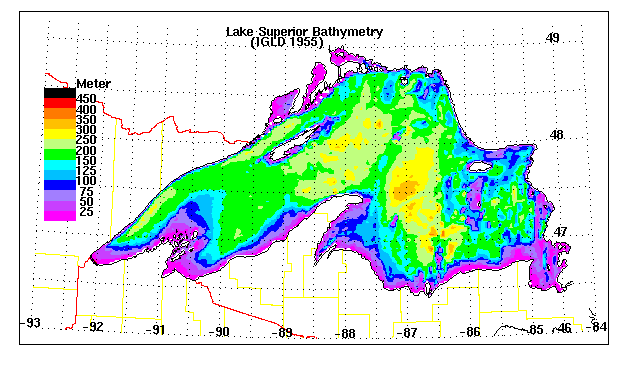 Bathymetric Map of Lake Superior (NOAA)
