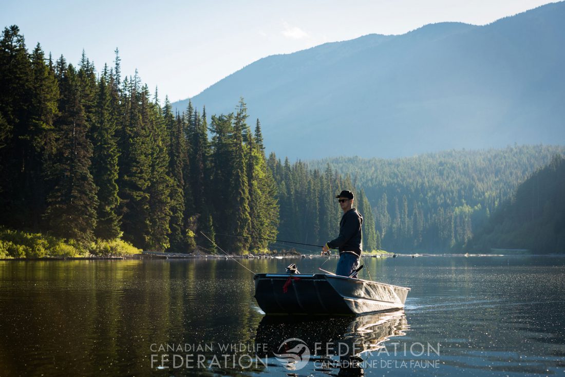 fishing on a river