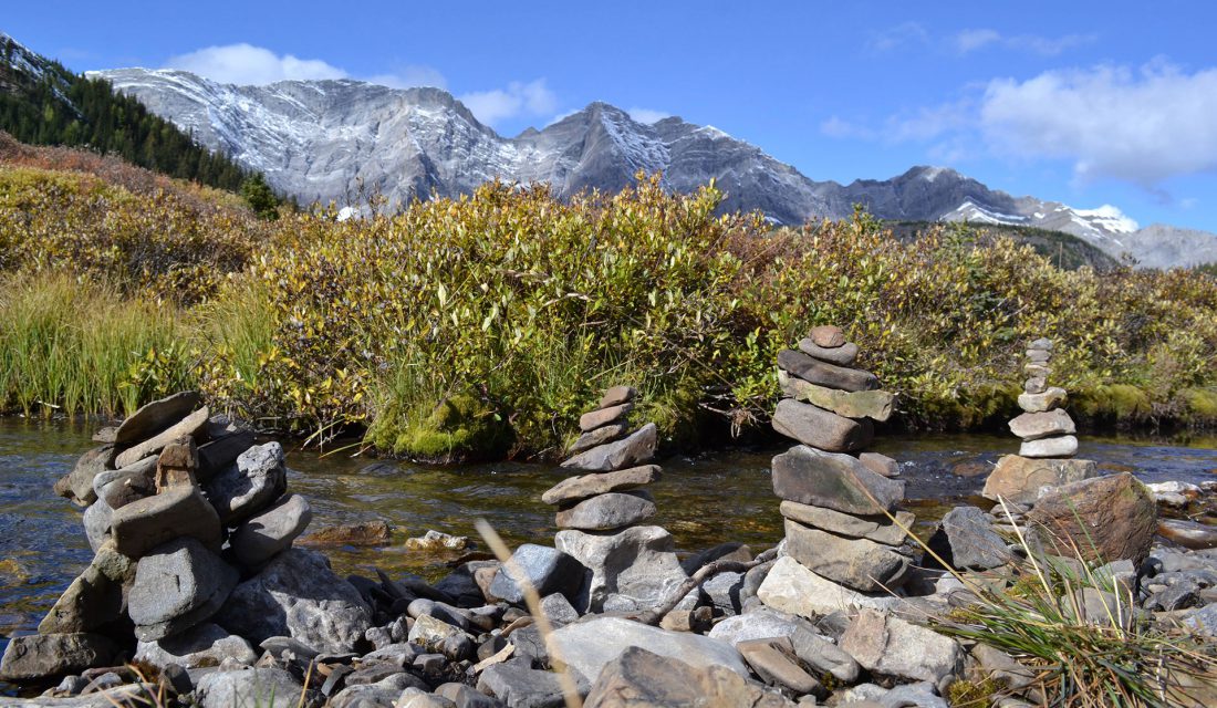 rock art along river