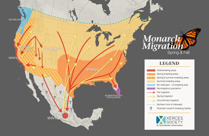 Monarch migration map