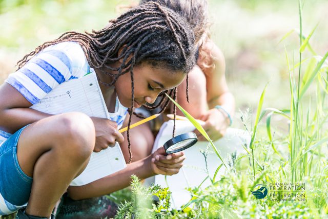 kids exploring nature