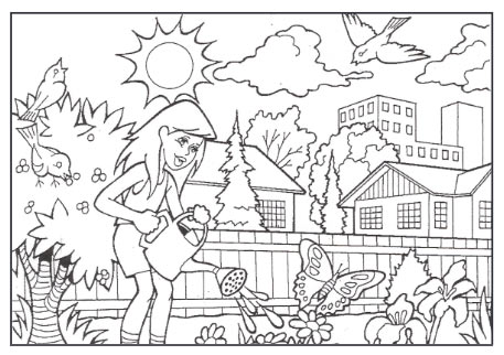 gardening colouring page thumb